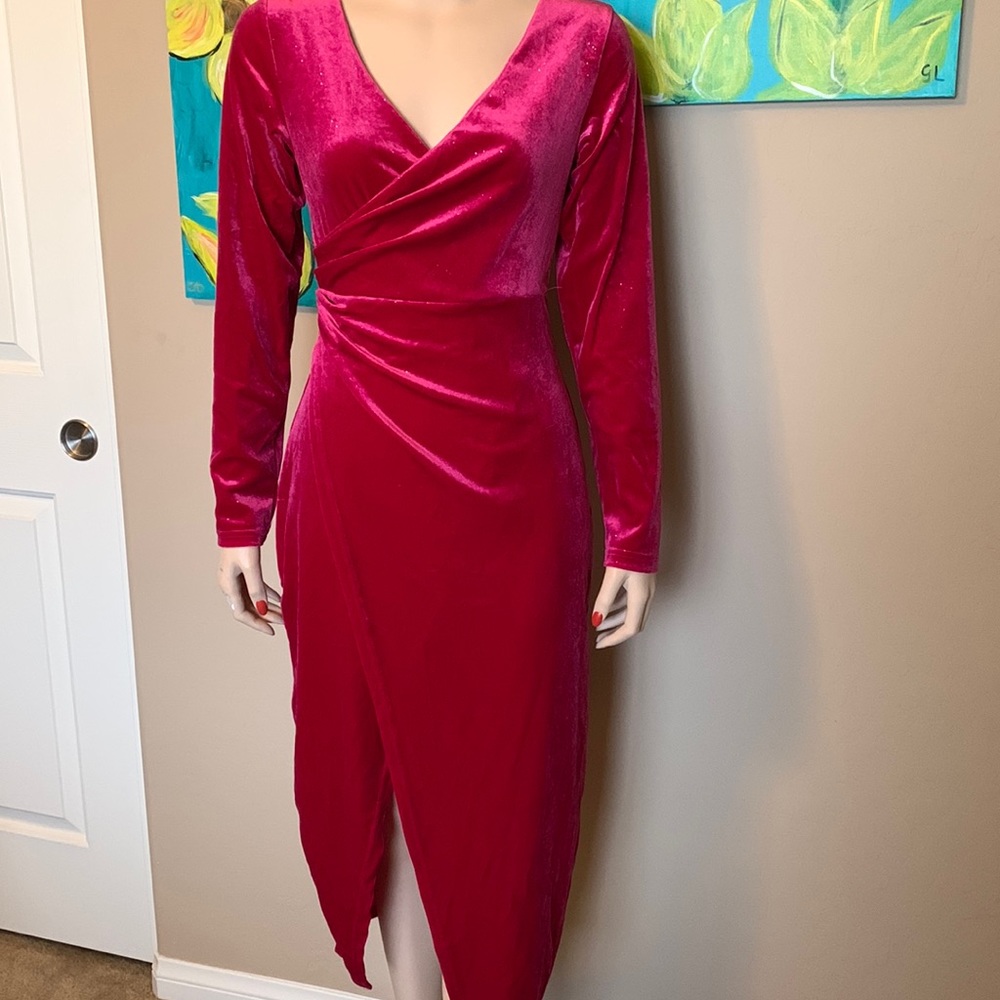 Womens stretch velour dress